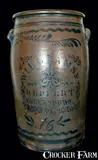 Williams And Reppert, WILLIAMS & REPPERT / GREENSBORO, PA 16-Gallon Stoneware Crock, circa 1885, Stoneware