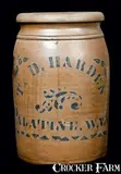 T.D. Harden, T.D. HARDEN / PALATINE, W, VA Stoneware Crock, circa 1875, Stoneware