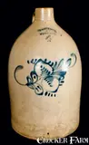 West Troy, WEST TROY / N.Y. / POTTERY Stoneware Jug, circa 1870, Stoneware
