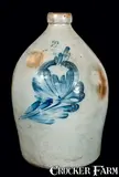 COWDEN & WILCOX / HARRISBURG, PA Stoneware Jug by Cowden & Wilcox, circa 1865, Stoneware, sold Nov 2010