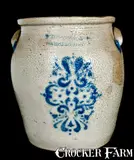 F.H. COWDEN / HARRISBURG Stoneware Cream Jar by F.H. Cowden, circa 1880, Stoneware, sold Nov 2010