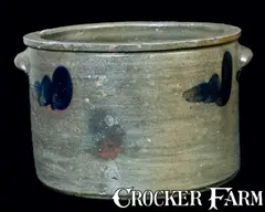 S.H. Sonner, S.H. SONNER / STRASBURG, VA Stoneware Cake Crock, circa 1870, Stoneware