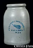 Palatine Pottery Co., PALATINE POTTERY CO / PALATINE / W.VA Stoneware Jar w/ Pear