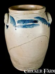 William Linton's Pottery, WILLIAM LINTON'S / POTTERY AND SALESROOM / BALTIMORE, MD Crock, circa 1860, Stoneware
