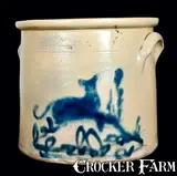 Riedinger & Caire, RIEDINGER & CAIRE / POUGHKEEPSIE Stoneware Dog Crock