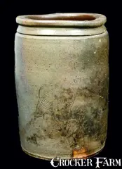 J. Eberly & Bro, J. EBERLY & BRO. / STRASBURG VA Stoneware Jar, circa 1880, Stoneware