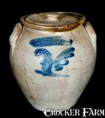 Thomas D. Chollar, THOMAS D. CHOLLAR / CORTLAND, New York, Lidded Stoneware Jar, circa 1840, Stoneware