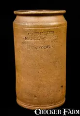 C. Crolius, C. CROLIUS / NEW-YORK Stoneware PICKLES Jar, Rare Small Size, circa 1810, Stoneware