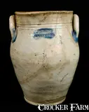 P. Cross, P. CROSS / HARTFORD Stoneware Jar with Impressed Leaf, circa 1805, Stoneware