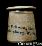 A.P. Donaghho, A.P. DONAGHHO / Parkersburg, W.Va. Stoneware "Top Hat" Wax Sealer, circa 1880, Stoneware