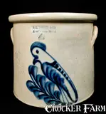 F.B. NORTON & CO / WORCESTER, MASS Stoneware Parrot Crock by F. B. Norton & Co, circa 1870, Stoneware, sold Jul 2010