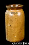Solomon Bell, SOLOMON BELL / STRASBURG / Va Stoneware Canning Jar, circa 1870, Stoneware