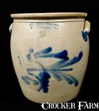 COWDEN & WILCOX / HARRISBURG, PA Stoneware Cream Jar by Cowden & Wilcox, circa 1865, Stoneware, sold Jul 2010