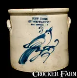NEW YORK / STONEWARE CO. / FORT EDWARD, N.Y. Bird Crock by New York Stoneware Co., circa 1875, Stoneware, sold Jul 2010