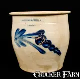 COWDEN & WILCOX / HARRISBURG Stoneware Cream Jar by Cowden & Wilcox, circa 1865, Stoneware, sold Jul 2010