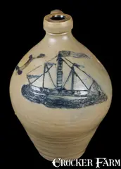 N. Clark & Co., N. CLARK & CO. / MOUNT MORRIS Incised Ship Jug, circa 1835-1846, Stoneware