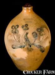G. Lent, G. LENT / TROY, NY Incised Stoneware Jug, circa 1815, Stoneware