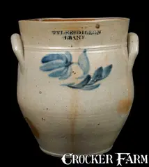 Tyler & Dillon, TYLER & DILLON / ALBANY Stoneware Jar with Cobalt Flowers, circa 1825-1834, Stoneware