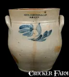 Tyler & Dillon, TYLER & DILLON / ALBANY Stoneware Jar with Cobalt Flowers, circa 1825-1834, Stoneware