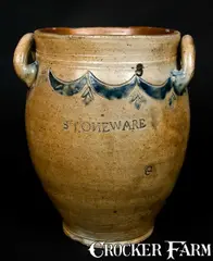 Commeraws, Open-Handled Stoneware Crock Signed "Commeraws / Stoneware", circa 1810, Stoneware