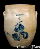 NORTON & FENTON / BENNINGTON, Vt. Stoneware Jar by Norton & Fenton, circa 1845, Stoneware, sold Apr 2010