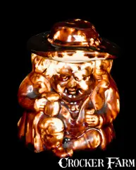 Enamel, Lyman Fenton & Co / Fenton / ENAMEL / PATENTED / 1849 / BENNINGTON, Vt. Rockingham Lidded Toby Jar, 1849, Stoneware
