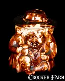 Enamel, Lyman Fenton & Co / Fenton / ENAMEL / PATENTED / 1849 / BENNINGTON, Vt. Rockingham Lidded Toby Jar, 1849, Stoneware