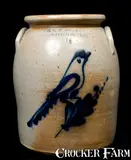 E & L P NORTON / BENNINGTON VT Stoneware Jar w/ Bird by E & L P Norton, circa 1870, Stoneware, sold Apr 2010