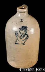 Pottery Works, POTTERY WORKS / LITTLE WST 12TH ST. NY Stoneware Drunk Man Jug, circa 1870, Stoneware