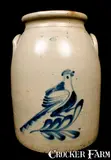 Saterlee & Mory, SATERLEE & MORY / FORT EDWARD, NY Stoneware Jar with Bird, circa 1870, Stoneware