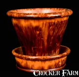 JOHN W. BELL / Waynesboro, PA Redware Flowerpot. by John W. Bell, circa 1880, Redware, sold Apr 2010