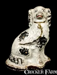 John Bell, JOHN BELL / WAYNESBORO, PA Redware Spaniel Dated 1874, 1874, Redware