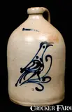 Binghamton, BINGHAMTON / NY Stoneware Bird Jug, circa 1870, Stoneware