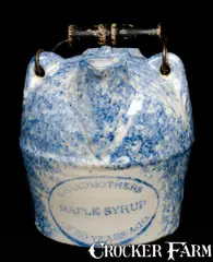 F.H. Weeks, F.H. WEEKS / AKRON OHIO Spongeware Maple Syrup Jug, late 19th century, Stoneware