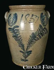 J. Swank & Co., J. SWANK & CO. / JOHNSTOWN, PA 1857 Dated Stoneware Crock, 1857, Stoneware