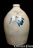 COWDEN & WILCOX / HARRISBURG, PA Stoneware Jug by Cowden & Wilcox, circa 1865, Stoneware, sold Apr 2010