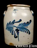EVAN R JONES / PITTSTON, PA Stoneware Jar by Evan R. Jones, circa 1875, Stoneware, sold Apr 2010