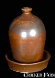 A.L. Hyssong, A.L. HYSSONG / BLOOMSBURG Stoneware Chick Waterer, circa 1890, Stoneware