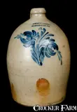 COWDEN & WILCOX / HARRISBURG, PA Stoneware Jug by Cowden & Wilcox, circa 1865, Stoneware, sold Apr 2010