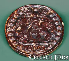 John Bell, JOHN BELL / WAYNESBORO Daniel in the Lions Den Redware Trivet, circa 1850-1880, Redware