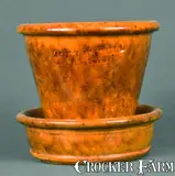JOHN W. BELL / Waynesboro, Pa. Redware Flowerpot by John W. Bell, circa 1880, Redware, sold Jan 2010