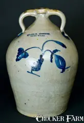N Clark Jr, N. CLARK. JR / ATHENS. NY / GLOBE WORKS Double-handled Stoneware Jug, circa 1845, Stoneware