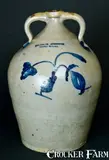 N Clark Jr, N. CLARK. JR / ATHENS. NY / GLOBE WORKS Double-handled Stoneware Jug, circa 1845, Stoneware
