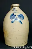 J. FISHER / LYONS, NY Stoneware Jug by J. Fisher, late 19th century, Stoneware, sold Oct 2009
