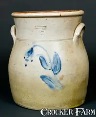 T. Hempstead, T. HEMPSTEAD / GREENPORT LI (Long Island, NY) Stoneware Crock, circa 1870, Stoneware