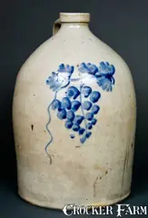 A. K. Ballard, A.K. BALLARD / BURLINGTON, VT Stoneware Jug, circa 1870, Stoneware