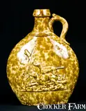 Bulkley Fiske & Co., BULKLEY FISKE & CO. / NEW YORK Rockingham "Game Bag" Flask, mid 19th century, Stoneware