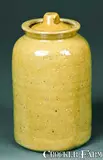 John Bell, JOHN BELL / WAYNESBORO Redware Yellow Canning Jar with Lid