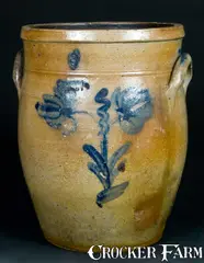 Hall & Thomas, HALL & THOMAS / SPRINGFIELD, O. Ohio Stoneware Crock, mid 19th century, Stoneware