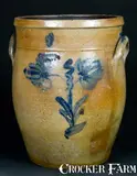 Hall & Thomas, HALL & THOMAS / SPRINGFIELD, O. Ohio Stoneware Crock, mid 19th century, Stoneware